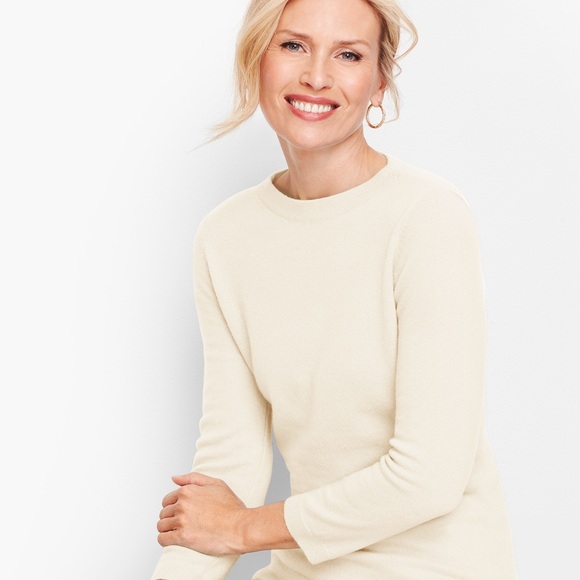 Talbots Sweaters - 💎EUC💎 3/4 Sleeve Cashmere Cream Sweater